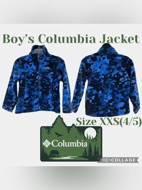 Boys Clothes Columbia Zing III Printed Fleece Jacket Size XXS(4/5)